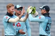 Ben Stokes celebrates a wicket for England